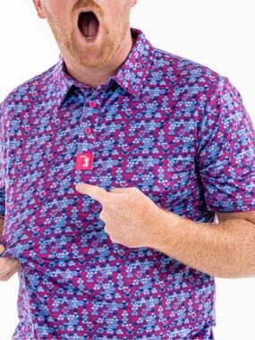 Bogey Bros. Golf Men's Patterned Polo Shirt UPF 50 Whale tail - Original